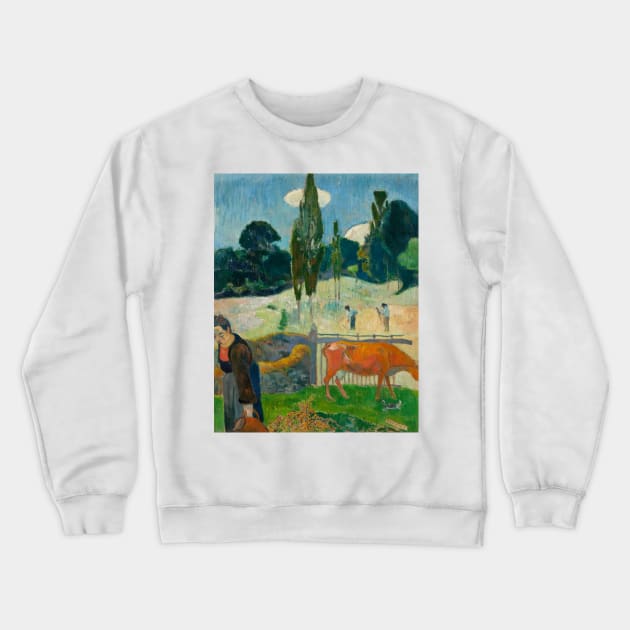 The Red Cow by Paul Gauguin Crewneck Sweatshirt by Classic Art Stall